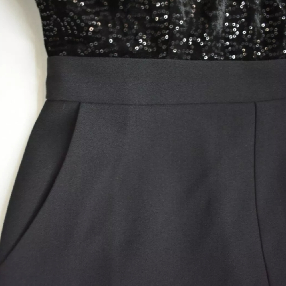Harper Rose Sequin Bodice Black Jumpsuit Short Sleeves Size 8 NWT MSRP $138 - Picture 7 of 11